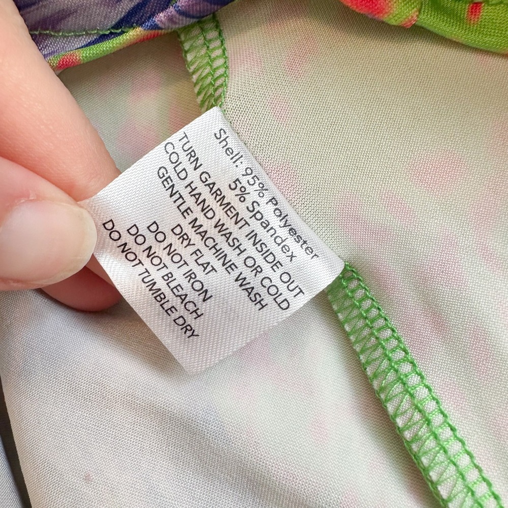 I AM GIA | Antheia Hibiscus Print Mini Skirt Green Purple size Medium - Picture 9 of 9